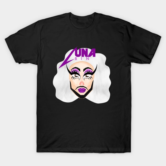 Luna Bin Face Cartoon Design T-Shirt by Luna_Bin